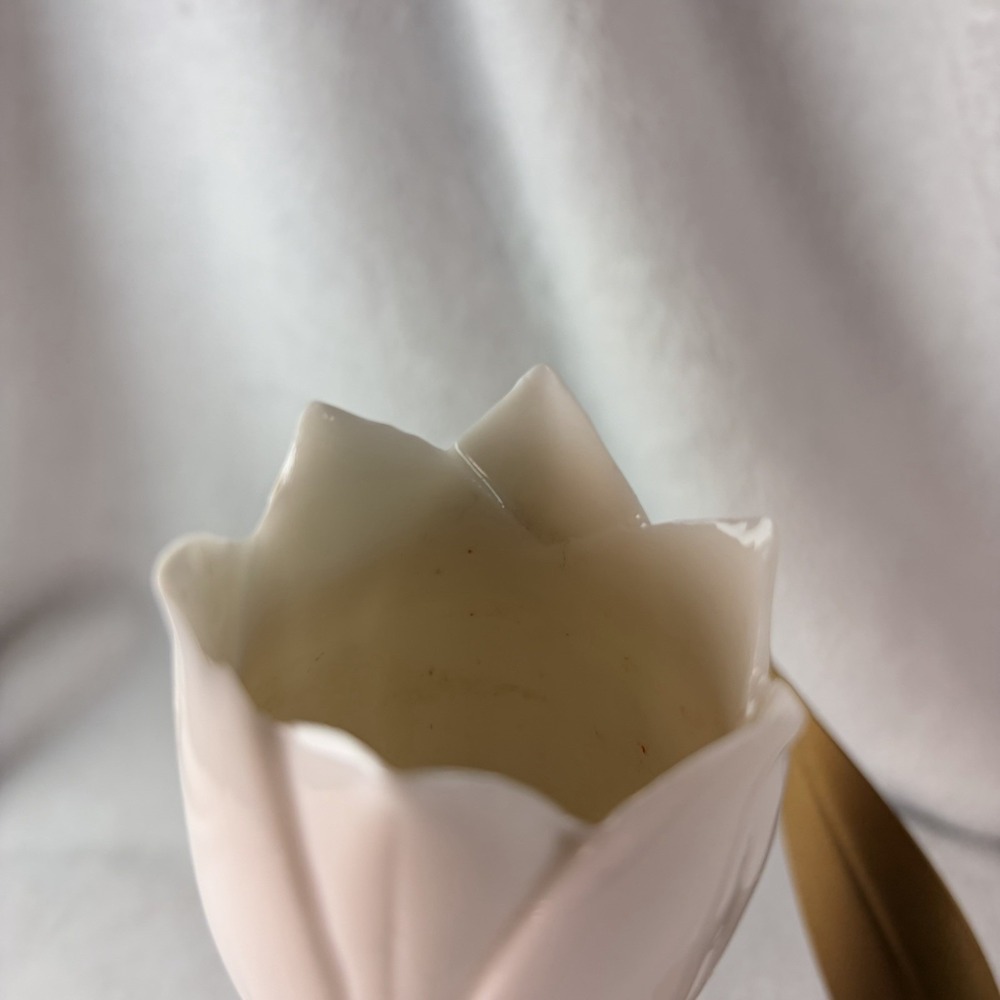 Vintage Brass & Ceramic Tulip Candle Holder Set Shabby Chic Hollywood Glam EVC - Picture 8 of 15